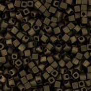 Miyuki square - cubes 1.8mm Beads - Matted metallic dark.bronze SB18-2006